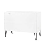 Dumbo 35" Fluted Dresser (3-Drawer) in Rustic Gray and White