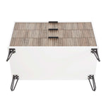 Dumbo 35" Fluted Dresser (3-Drawer) in Rustic Gray and White