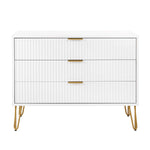 Dumbo 35" Fluted Dresser (3-Drawer) in White