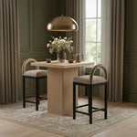 Belinda Oak Veneer And Solid Wood Counter Height Table in Natural