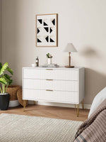 Dumbo 35" Fluted Dresser (3-Drawer) in White