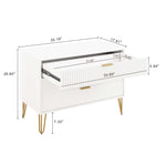 Dumbo 35" Fluted Dresser (3-Drawer) in White