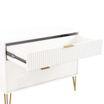 Dumbo 35" Fluted Dresser (3-Drawer) in White