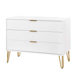 Dumbo 35" Fluted Dresser (3-Drawer) in White