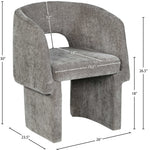 Emmet Chenille Fabric Upholstered Dining / Accent Chair in Grey