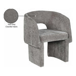 Emmet Chenille Fabric Upholstered Dining / Accent Chair in Grey