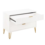 Dumbo 35" Fluted Dresser (3-Drawer) in White