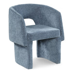 Emmet Chenille Fabric Upholstered Dining / Accent Chair in Light Blue