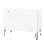 Dumbo 35" Fluted Dresser (3-Drawer) in White