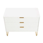 Dumbo 35" Fluted Dresser (3-Drawer) in White