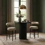 Belinda Oak Veneer And Solid Wood Bar Height Table in Black