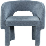 Emmet Chenille Fabric Upholstered Dining / Accent Chair in Light Blue