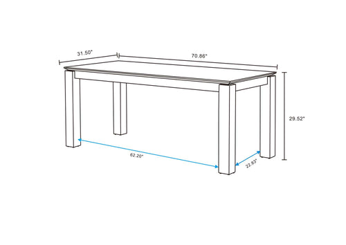 Rockaway 71" Dining Table in Black