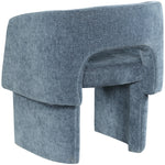 Emmet Chenille Fabric Upholstered Dining / Accent Chair in Light Blue