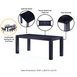 Rockaway 71" Dining Table in Black