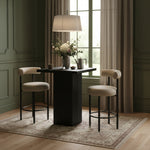 Belinda Oak Veneer And Solid Wood Bar Height Table in Black