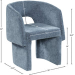 Emmet Chenille Fabric Upholstered Dining / Accent Chair in Light Blue