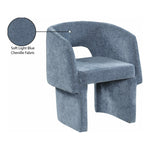 Emmet Chenille Fabric Upholstered Dining / Accent Chair in Light Blue