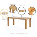 Rockaway 71" Dining Table in Natural