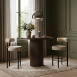 Belinda Oak Veneer And Solid Wood Bar Height Table in Brown