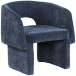Emmet Chenille Fabric Upholstered Dining / Accent Chair in Navy