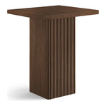 Belinda Oak Veneer And Solid Wood Bar Height Table in Brown