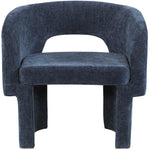 Emmet Chenille Fabric Upholstered Dining / Accent Chair in Navy