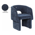 Emmet Chenille Fabric Upholstered Dining / Accent Chair in Navy