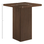 Belinda Oak Veneer And Solid Wood Bar Height Table in Brown