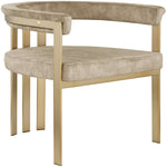Marcello Velvet Upholstered Dining Chair in Beige