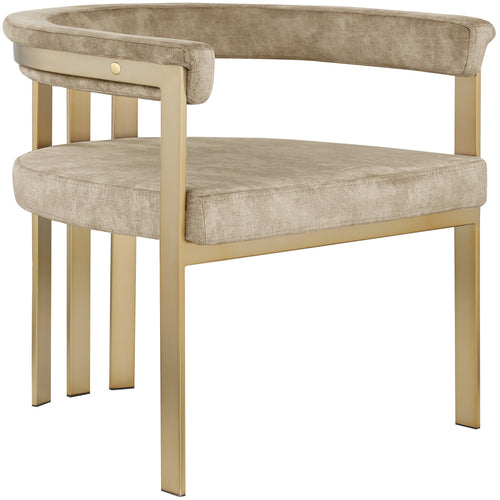Marcello Velvet Upholstered Dining Chair in Beige
