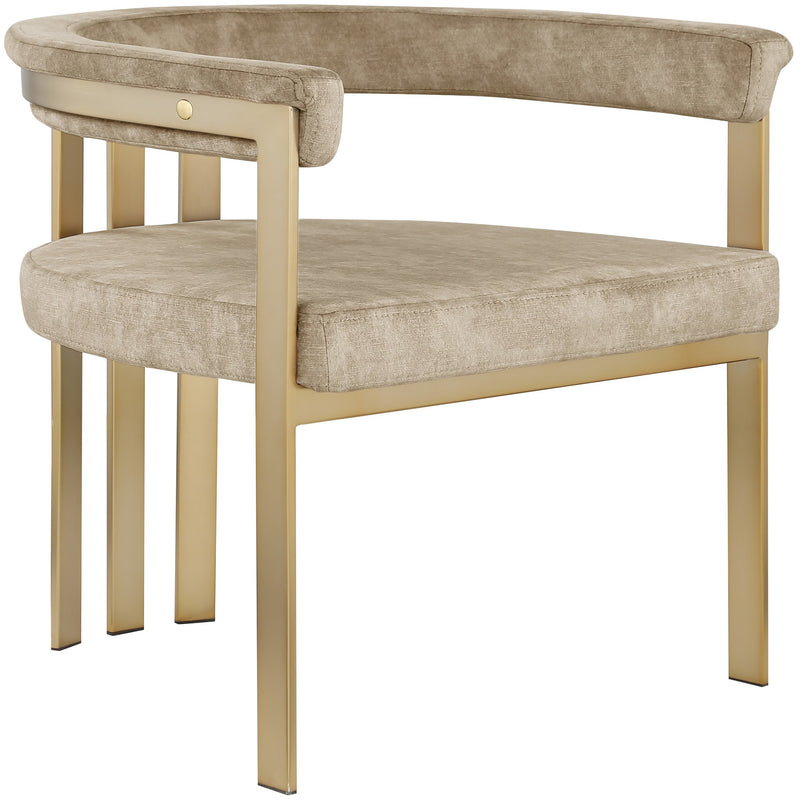 Marcello Velvet Upholstered Dining Chair in Beige
