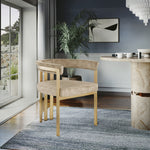 Marcello Velvet Upholstered Dining Chair in Beige