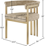 Marcello Velvet Upholstered Dining Chair in Beige