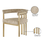 Marcello Velvet Upholstered Dining Chair in Beige