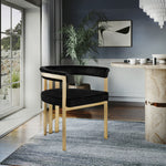 Marcello Velvet Upholstered Dining Chair in Black