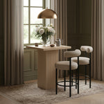 Belinda Oak Veneer And Solid Wood Bar Height Table in Natural