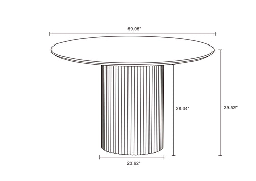 Hathaway 59" Round Dining Table in Black