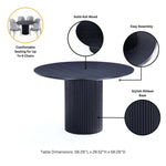 Hathaway 59" Round Dining Table in Black