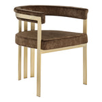 Marcello Velvet Upholstered Dining Chair in Brown