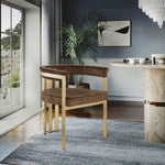 Marcello Velvet Upholstered Dining Chair in Brown