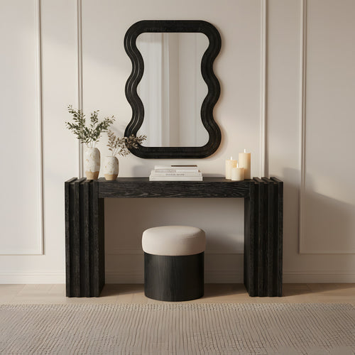Bellagio Oak Veneer Mirror in Black