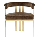 Marcello Velvet Upholstered Dining Chair in Brown