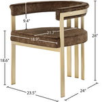 Marcello Velvet Upholstered Dining Chair in Brown