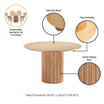 Hathaway 59" Round Dining Table in Natural