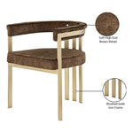 Marcello Velvet Upholstered Dining Chair in Brown