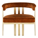 Marcello Velvet Upholstered Dining Chair in Cognac