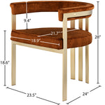 Marcello Velvet Upholstered Dining Chair in Cognac