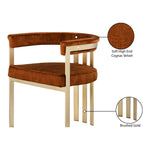 Marcello Velvet Upholstered Dining Chair in Cognac