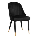 Belle Velvet Upholstered Dining Chair in Black